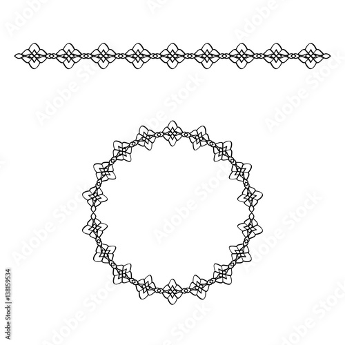 Border with rhombus and circle frame