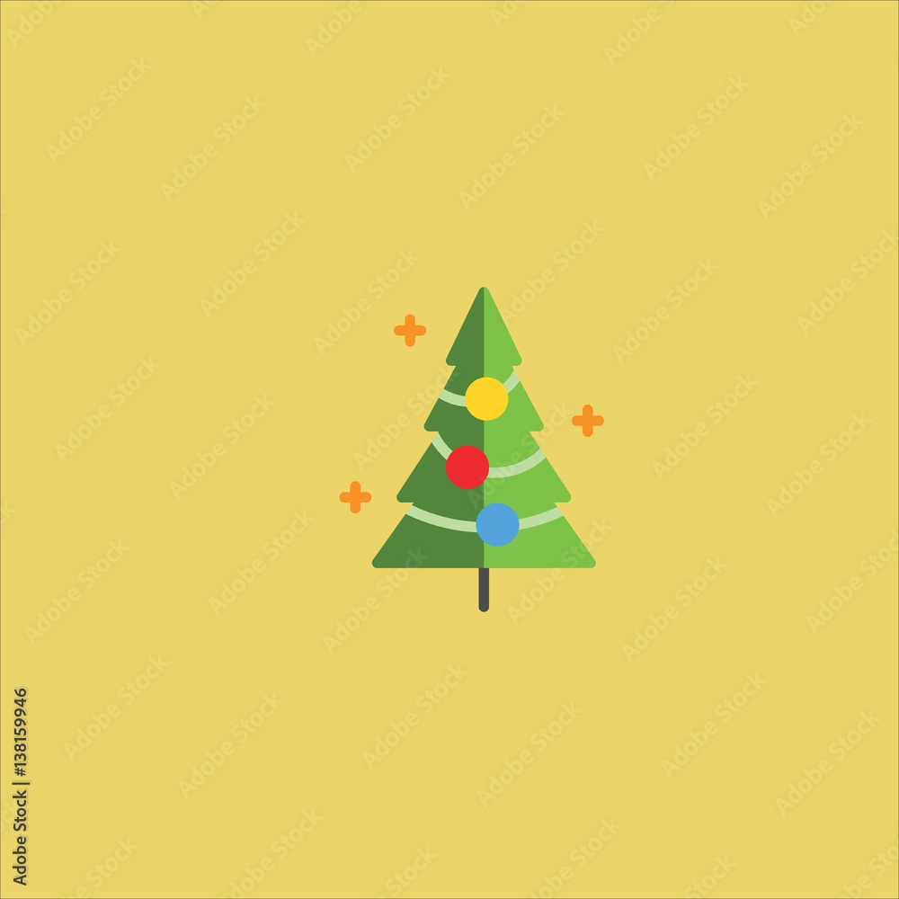 Fototapeta premium christmas tree icon flat design