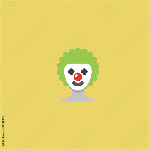 clown icon flat design