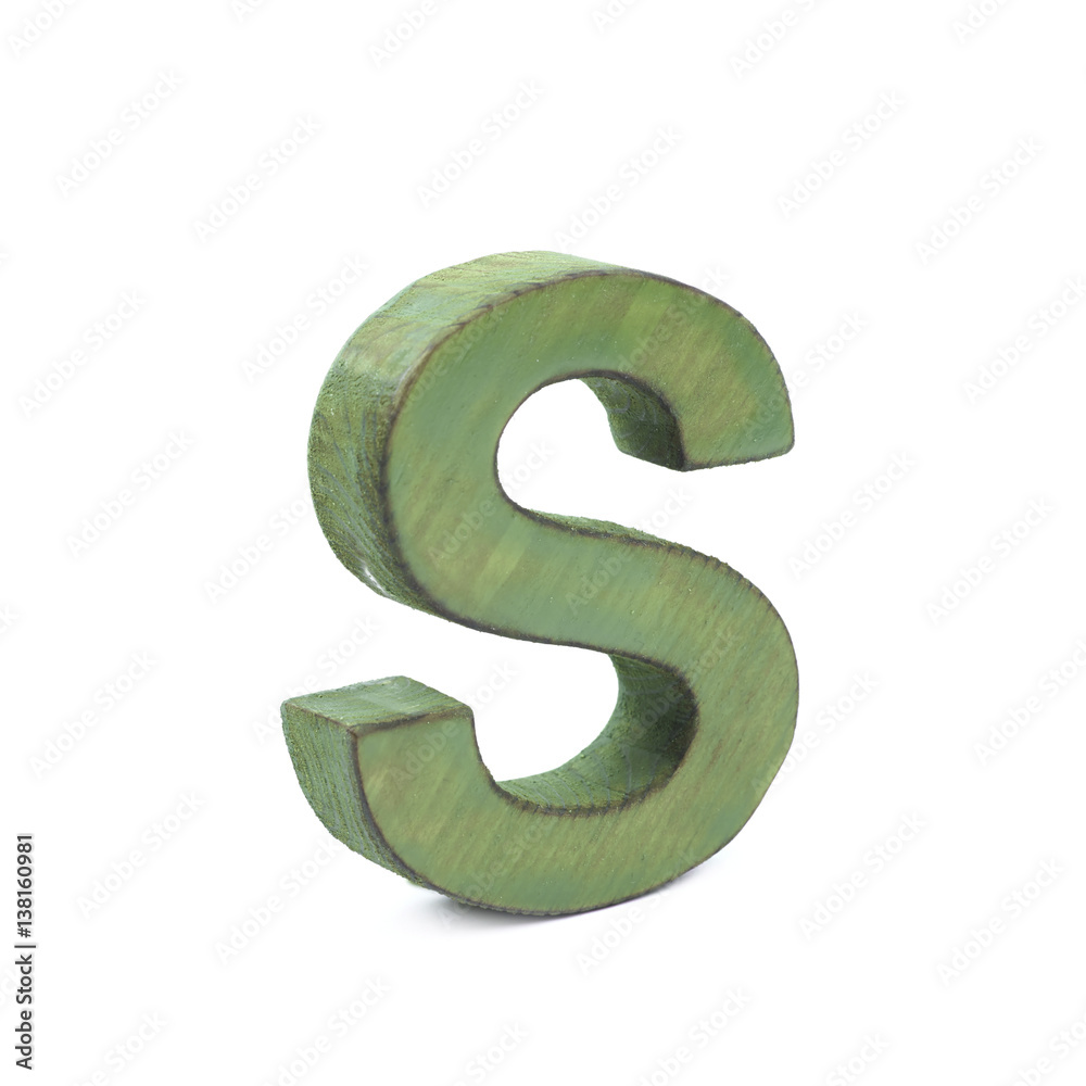 Naklejka premium Single sawn wooden letter isolated