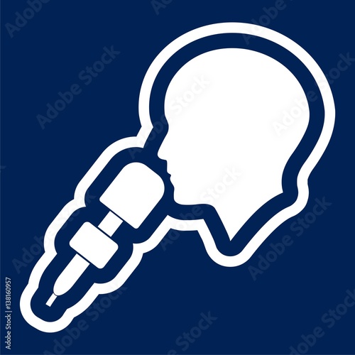 Man with microphone, Speaker icon - Illustration