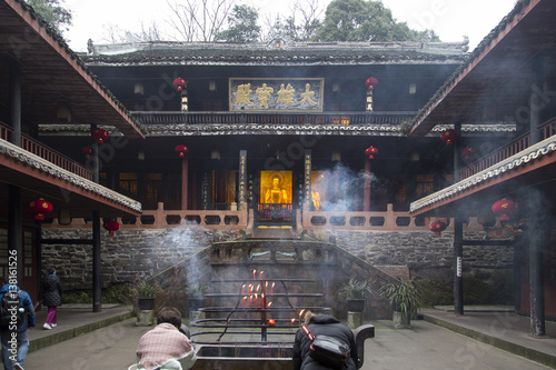 wannian temple in mount emei,china