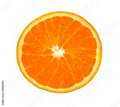 Orange closeup isolated on a white background