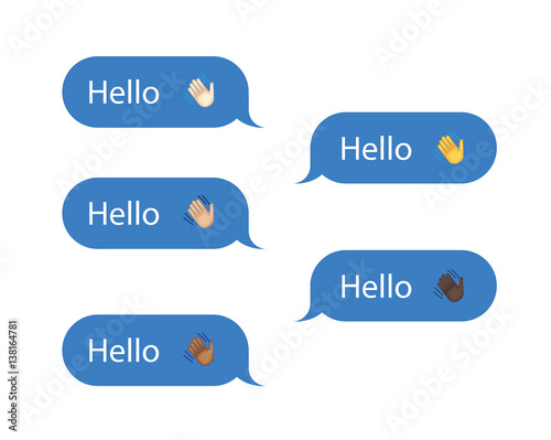 Set of SMS bubbles messages