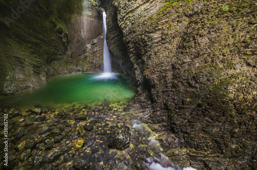 Fototapeta Naklejka Na Ścianę i Meble -   Kozjak waterfall, Triglav national park, Slovenia