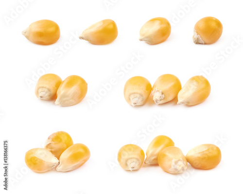 Pile of corn kernels isolated