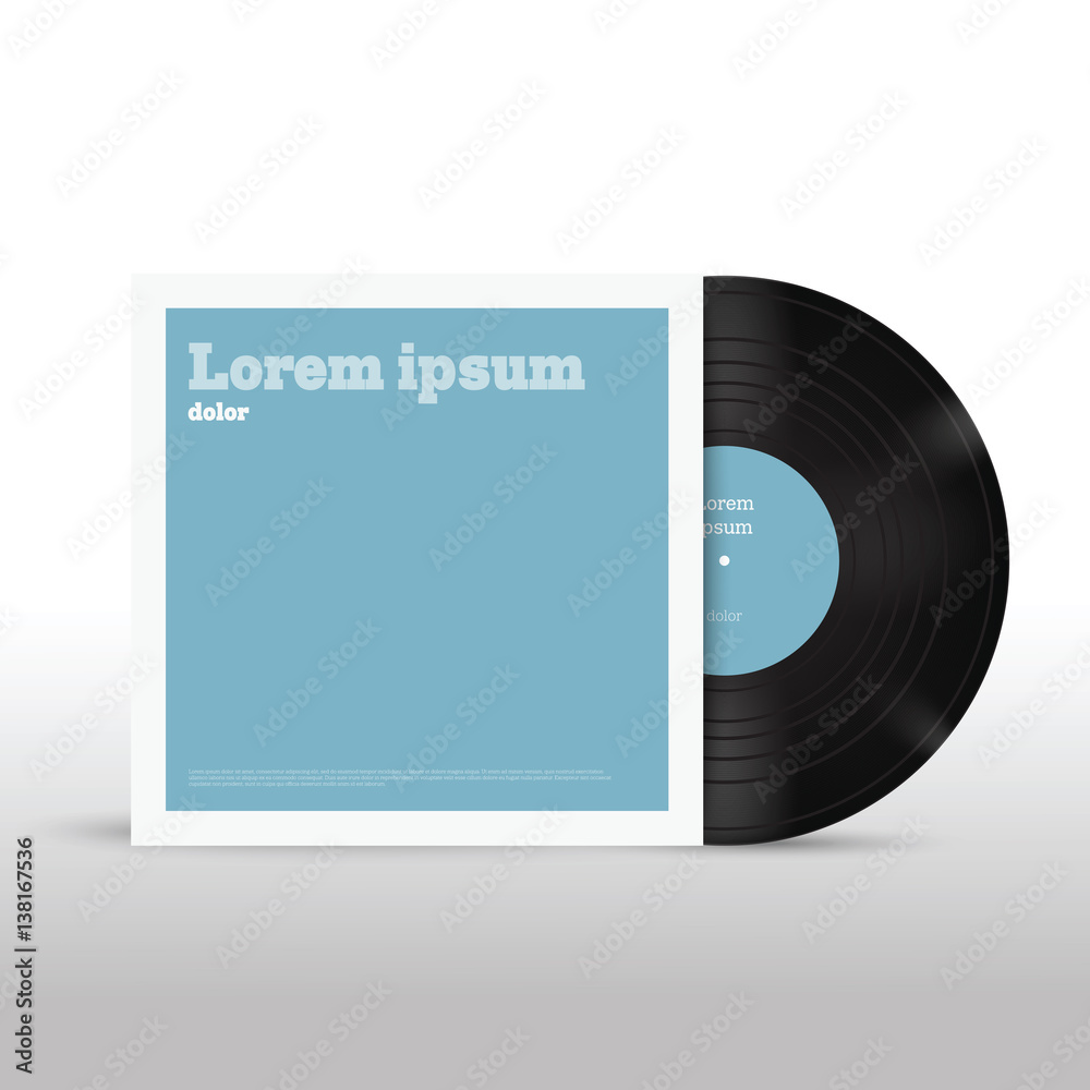 Fototapeta premium Vector vinyl mock up with cover.