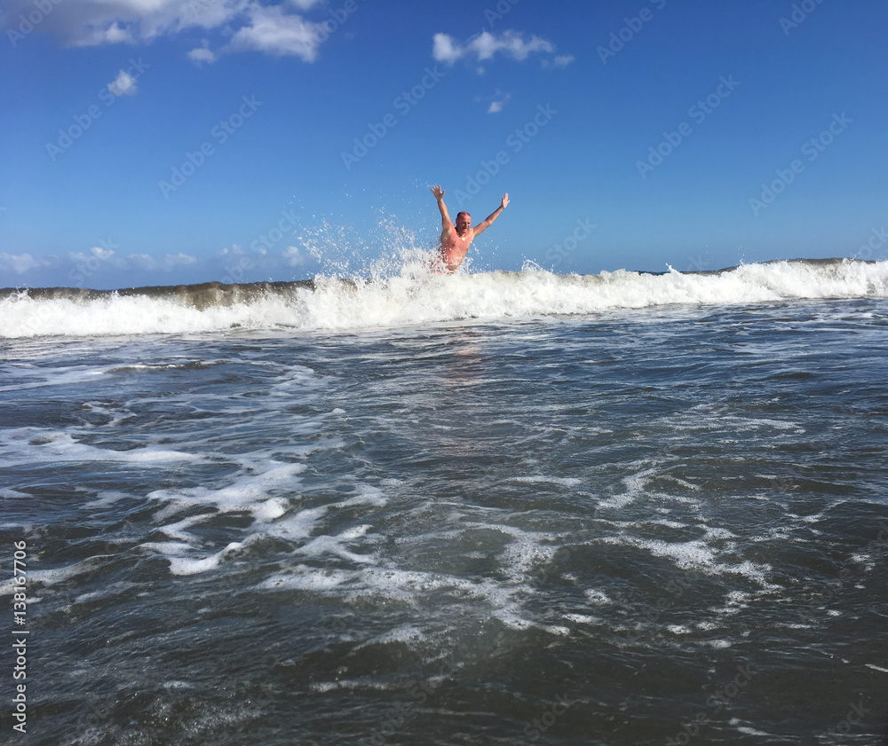 Man in Ocean Wave