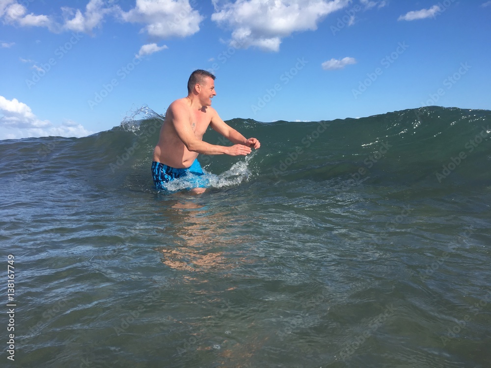 Man in Ocean Wave