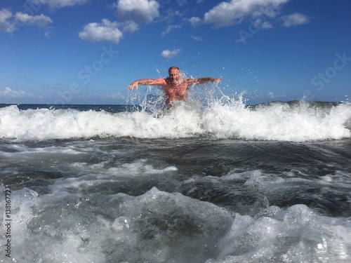 Man in Ocean Wave