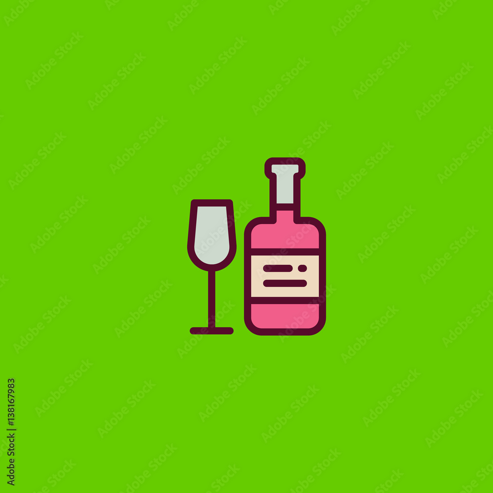 wine icon flat design wine icon flat design