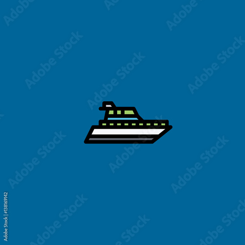 yacht icon flat design