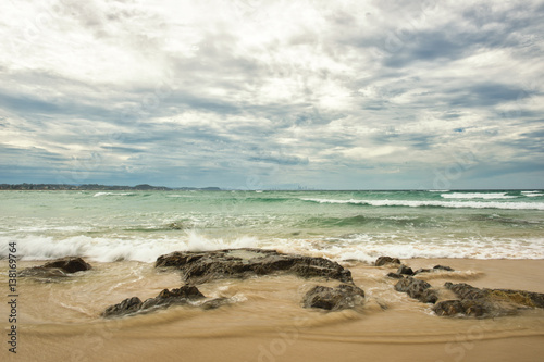 Waves and beach at Snapper Rock  New South Wales