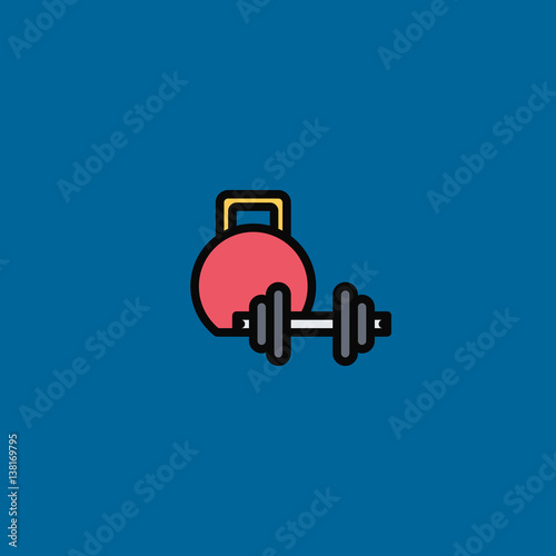 weightlifting icon flat design