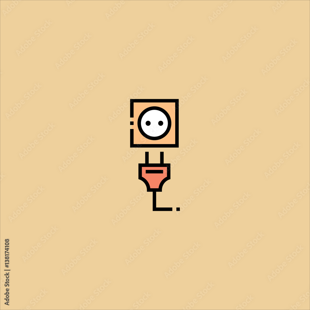 plug icon flat design plug icon flat design