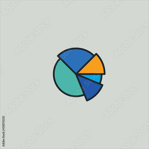 Free Download pie chart icon flat design - GFXLoad