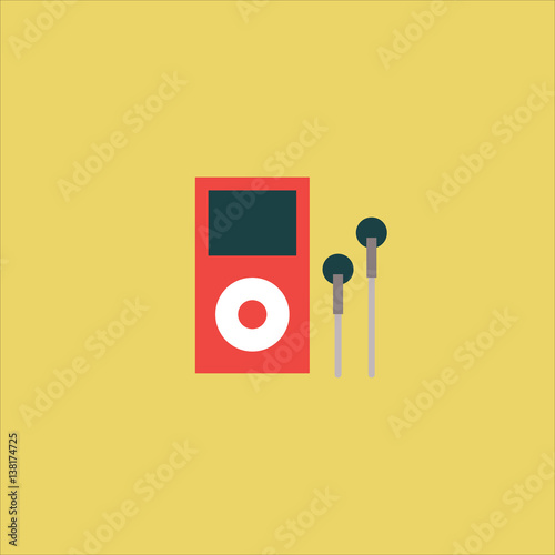 music player icon flat design