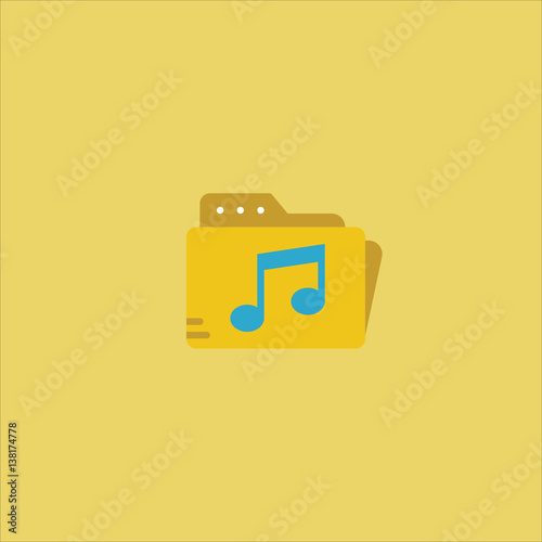 music folder icon flat design