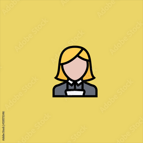 maid icon flat design