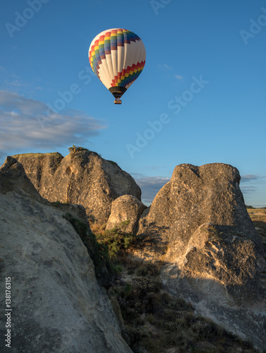 Hot-air balloon flying over Cappadocia © ggaallaa