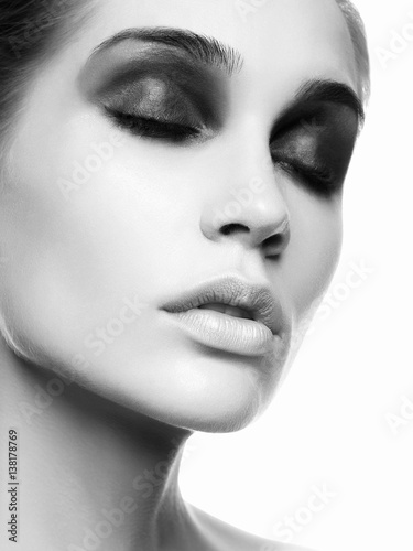 beauty face girl.black and white