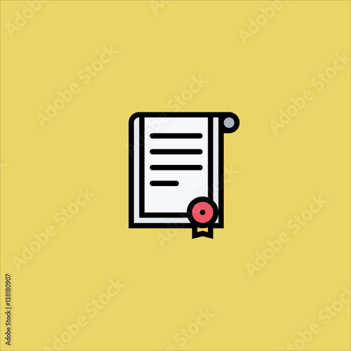 sertificate icon flat design