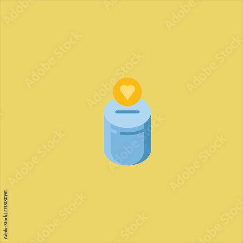 love bank icon flat design