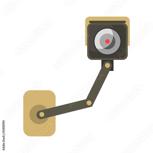 Surveillance or CCTV camera vector flat isolated icon