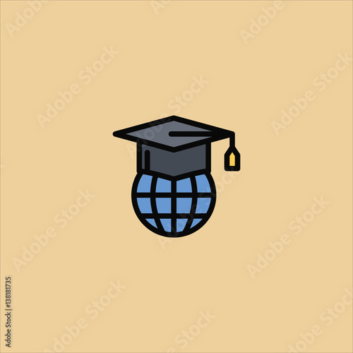 online learning icon flat design