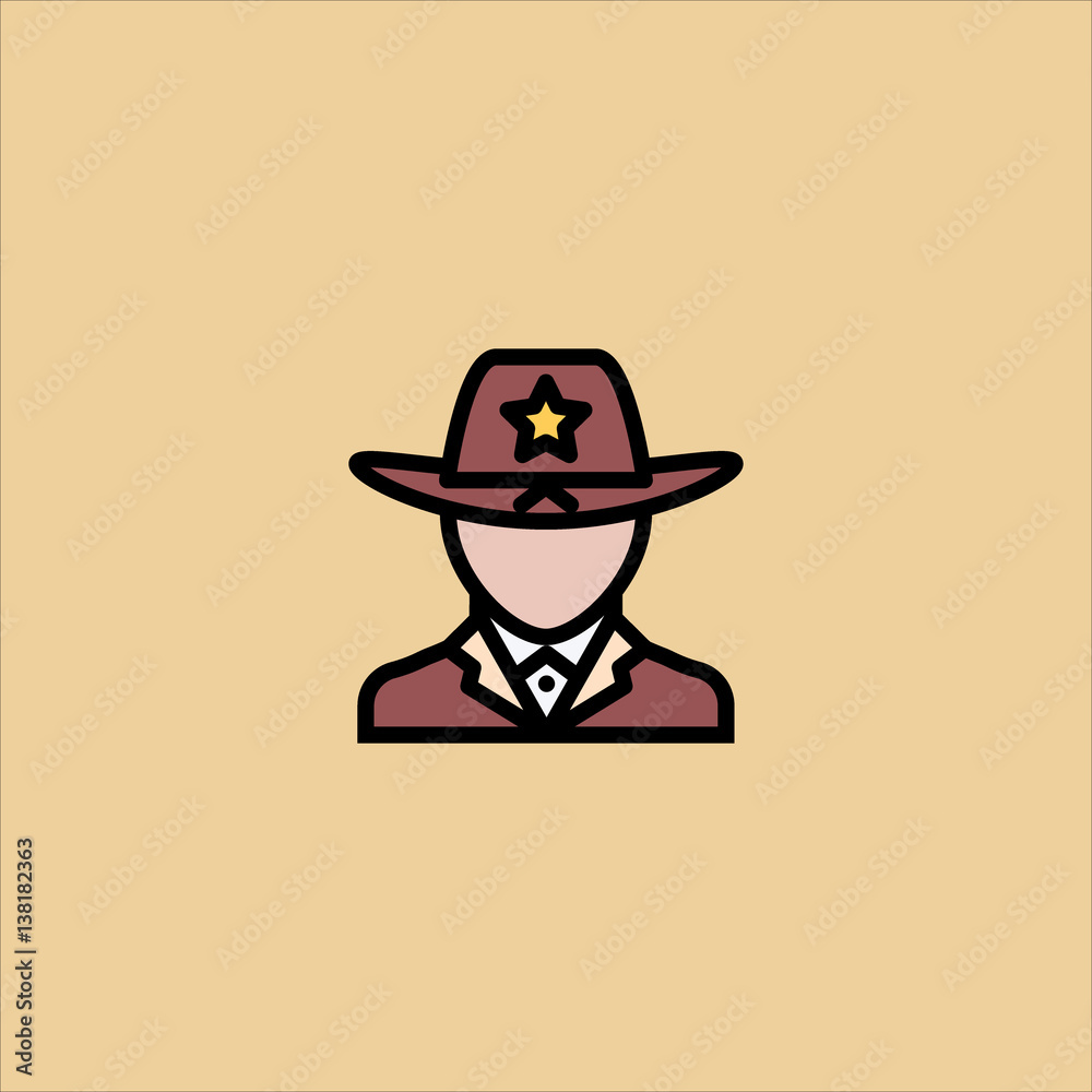 sheriff icon flat design