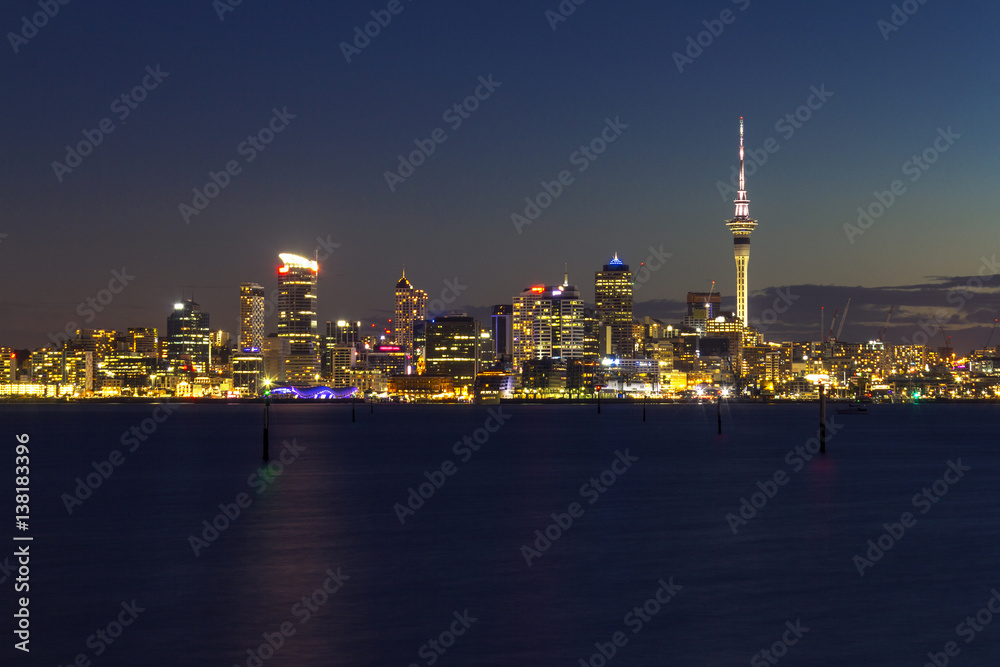 Auckland Night View from Bayswater Auckland New Zealand