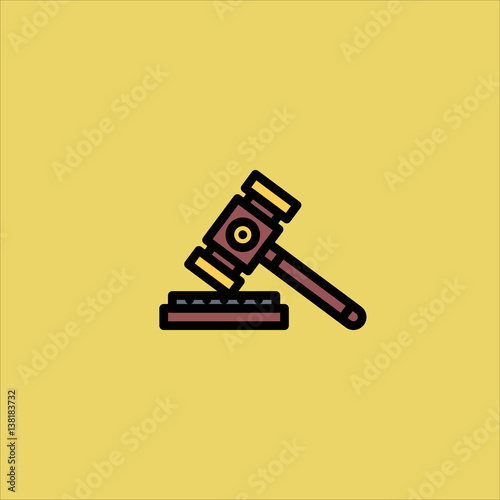 judge icon flat design