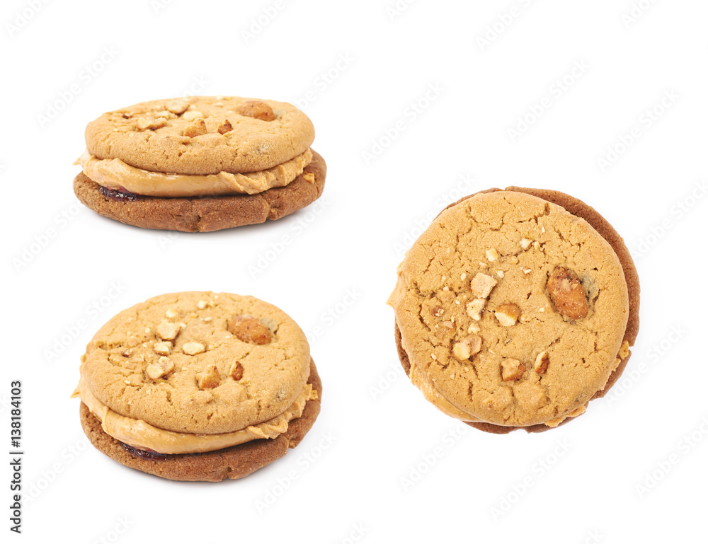 Peanut butter homemade cookie isolated