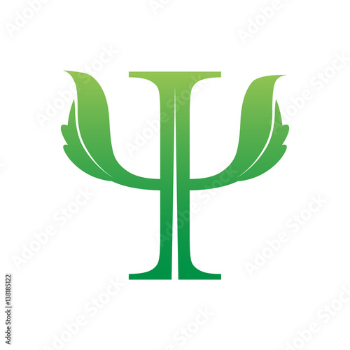 Fototapeta Naklejka Na Ścianę i Meble -  Psychological symbol and leaf combination