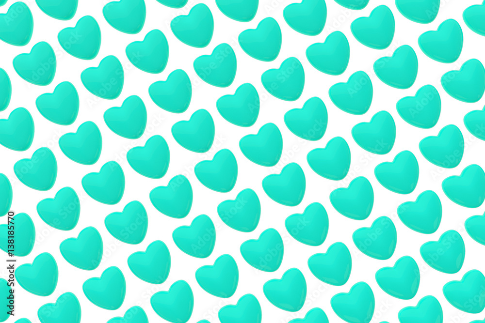 Pattern of 3D hearts isolated on white background Pattern of 3D hearts isolated on white background