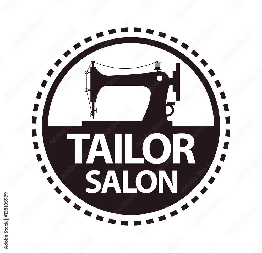 Tailor salon, dressmaker atelier or shop vector icon template Tailor salon, dressmaker atelier or shop vector icon template