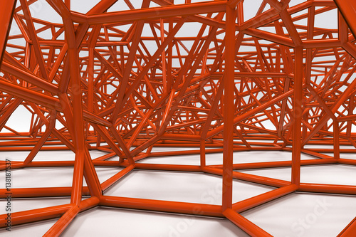 Wallpaper Mural Abstract 3d voronoi lattice on white background Torontodigital.ca