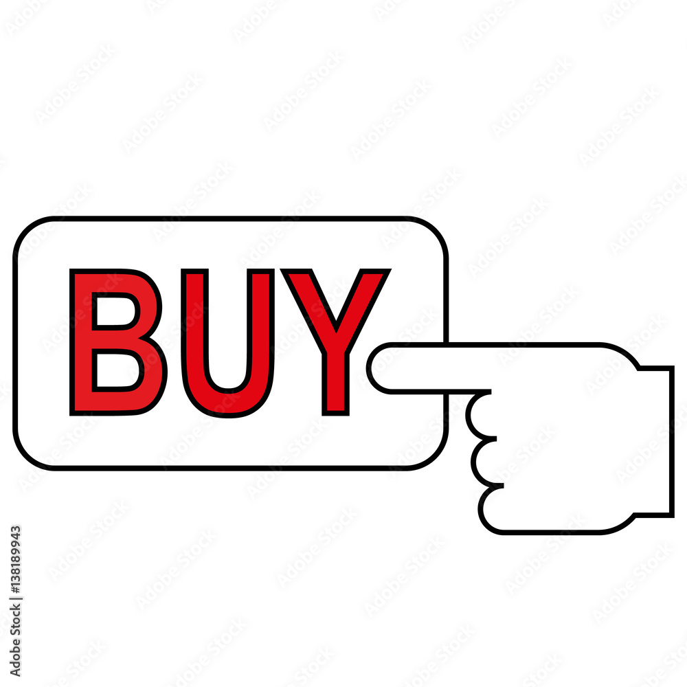 Finger pointing to buy sign icon for web design Finger pointing to buy sign icon for web design