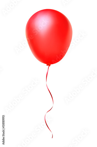 red happy air flying ball isolated on white