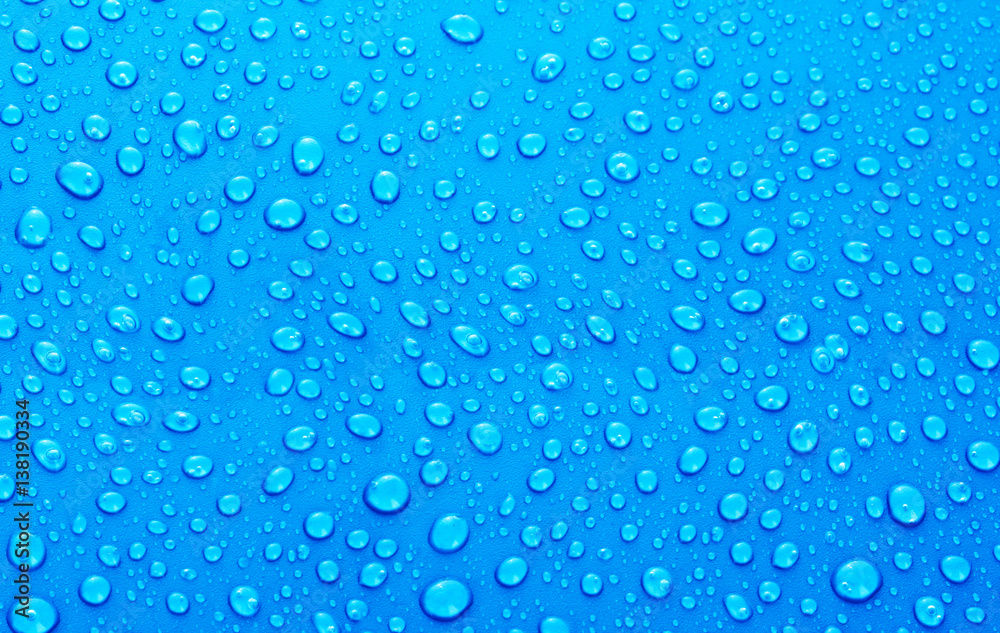 Beautiful blue water drops background