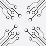 Circuit board icon. Technology scheme symbol flat vector illustration on white background.