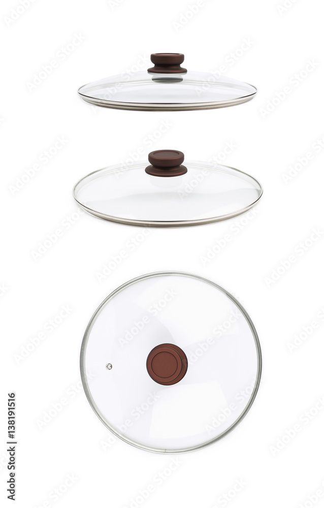 Frying pan glass lid isolated Stock Photo Adobe Stock