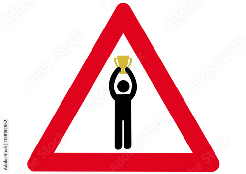 Schild Achtung Sieger