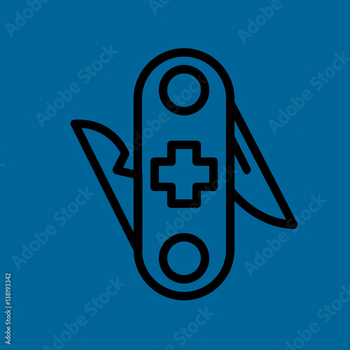 swiss army knife icon flat design