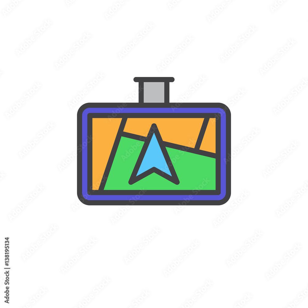 GPS navigator line icon, filled outline vector sign, linear colorful pictogram isolated on white. Symbol, logo illustration GPS navigator line icon, filled outline vector sign, linear colorful pictogram isolated on white. Symbol, logo illustration