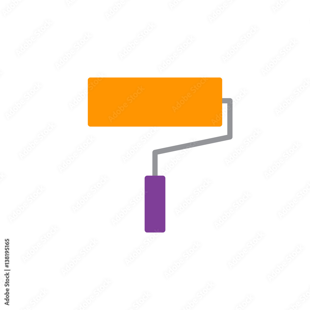 Paint roller icon vector, filled flat sign, solid colorful pictogram isolated on white. Home Improvement symbol, logo illustration Paint roller icon vector, filled flat sign, solid colorful pictogram isolated on white. Home Improvement symbol, logo illustration