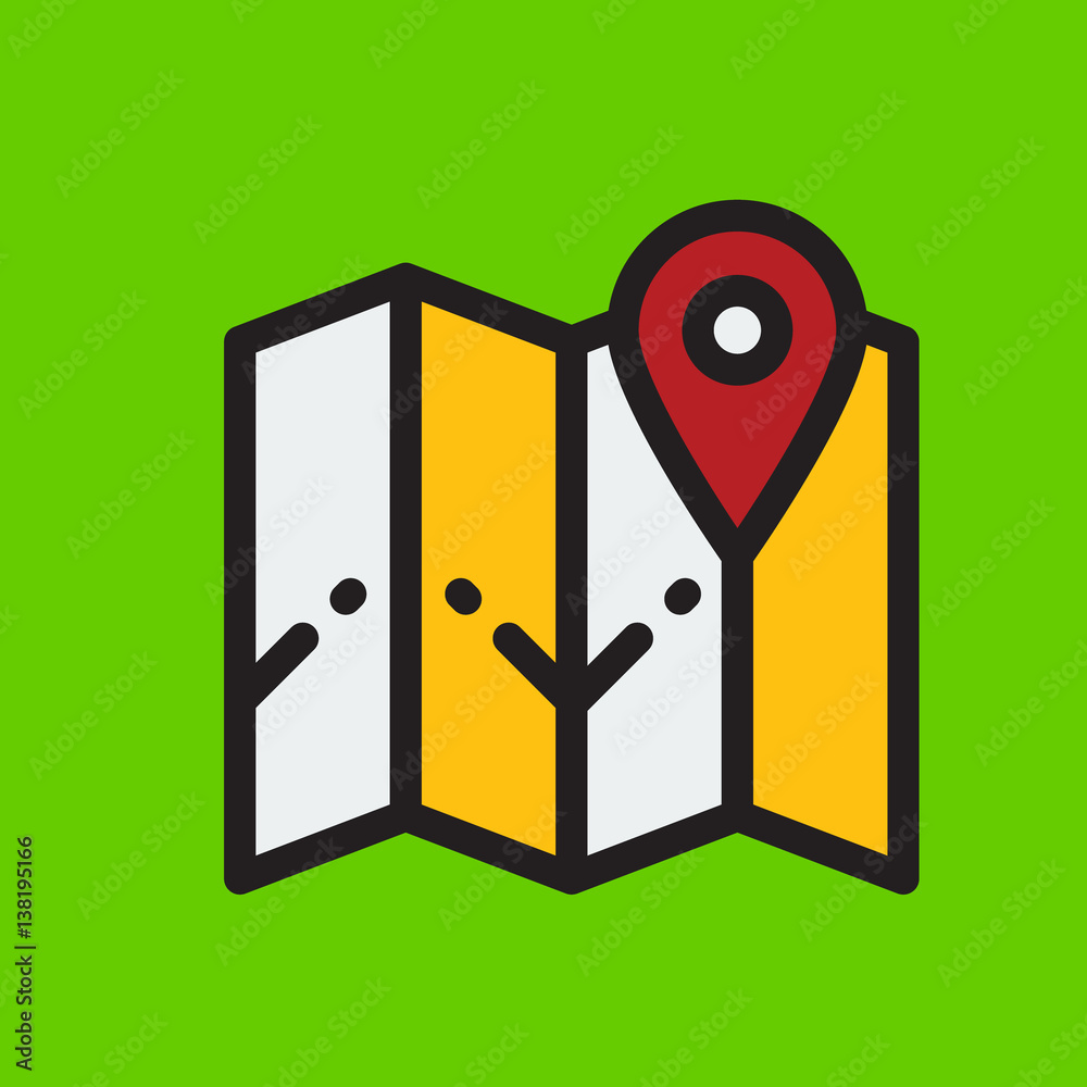 map icon flat design map icon flat design