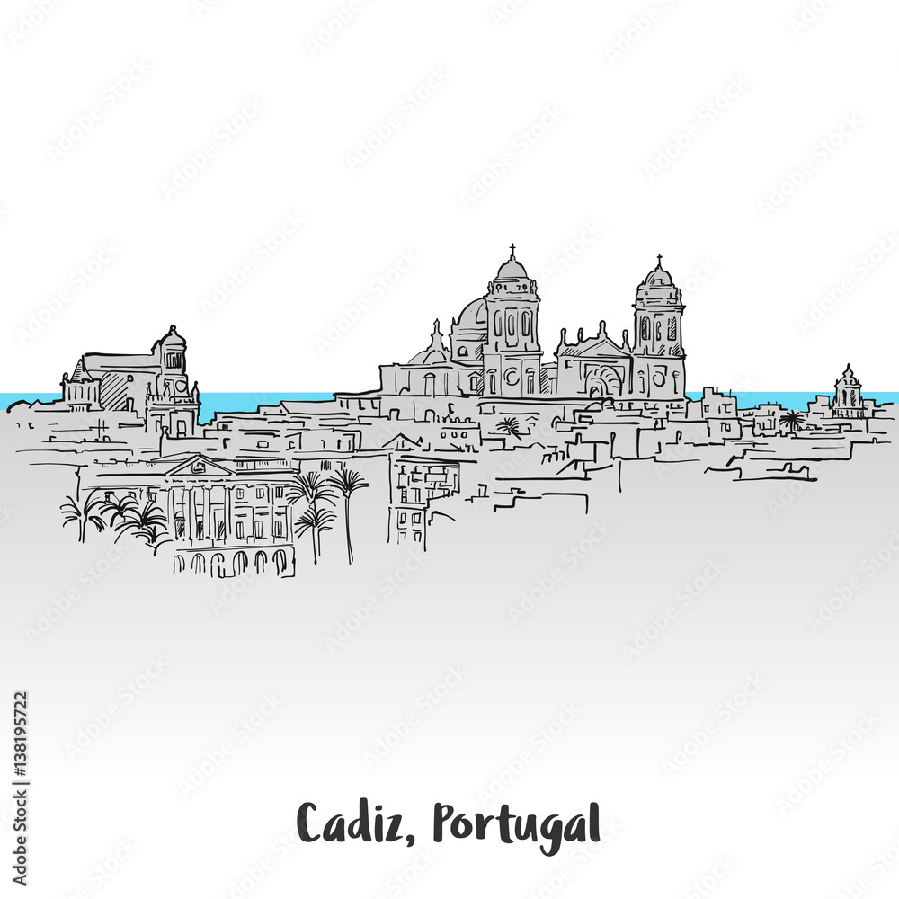 Cadiz, Portugal Panorama Greeting Card