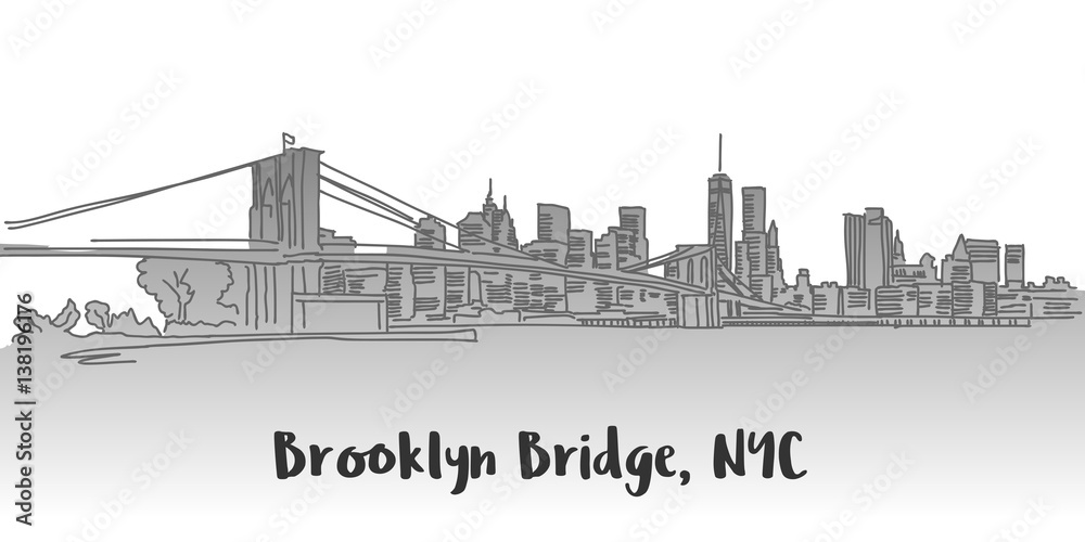 Obraz premium Brooklyn Bridge Manhattan Skyline Landmark