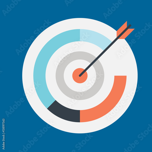 shaft in target icon flat design